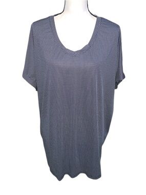 Avia 3X Athletic Polka Dot Short Sleeve Top V-neck Workout Gym